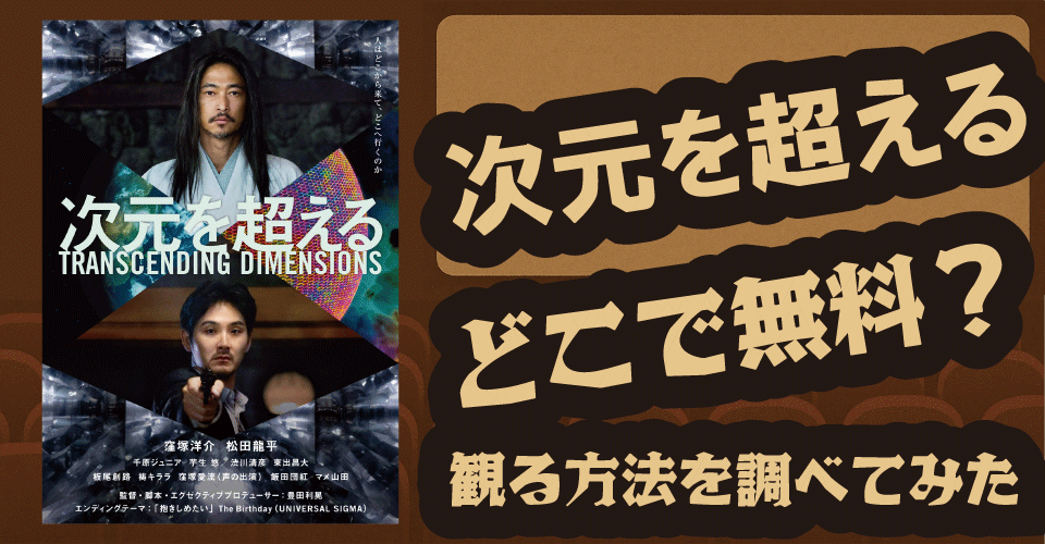 次元を超えるの無料配信はどこ？窪塚洋介・松田龍平W主演映画を調査